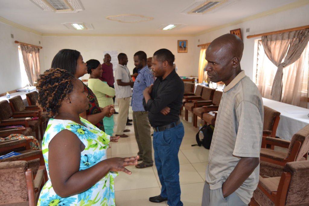 Malawi Mentors Doing a Buddy activity