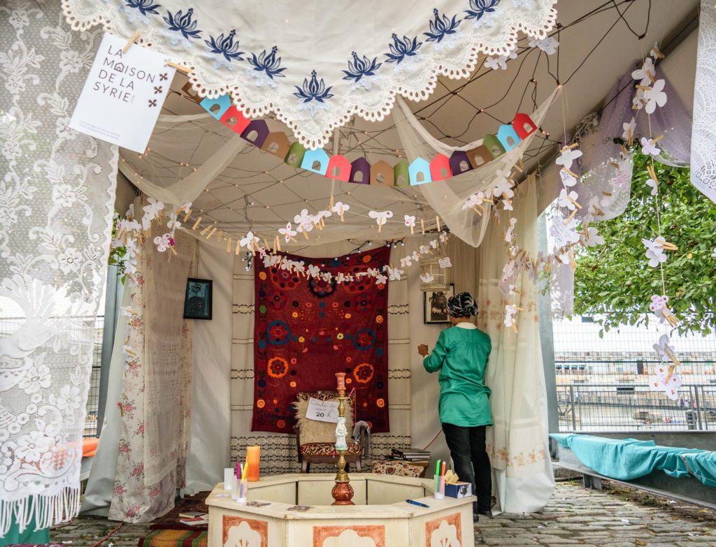 Intimate poetry space called Jasmine Flower at The Orientalys festival in July 2015